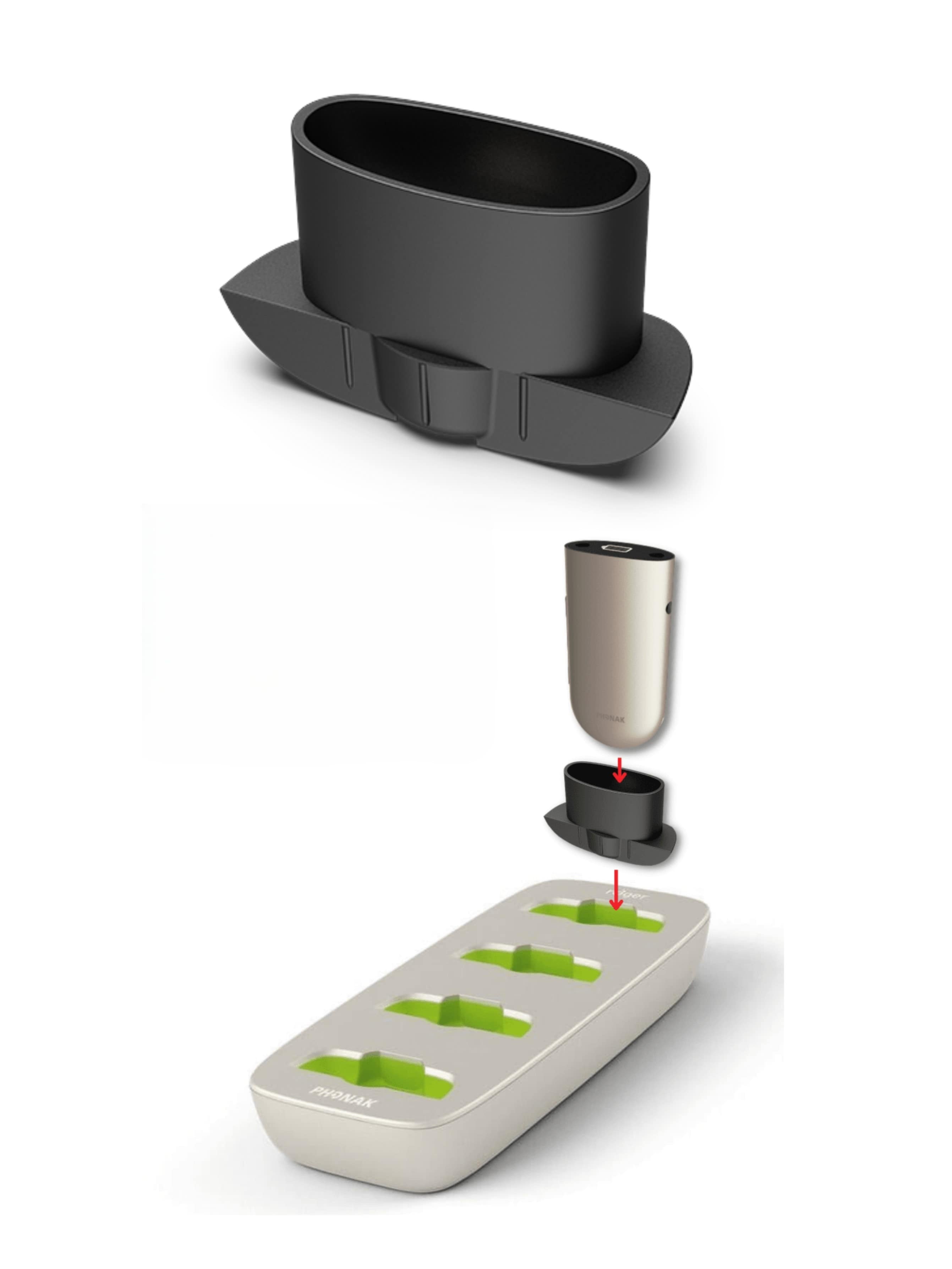 PHONAK CHARGING ADAPTER FOR ROGER NECKLOOP
allows neckloop to be charged in the charging rack